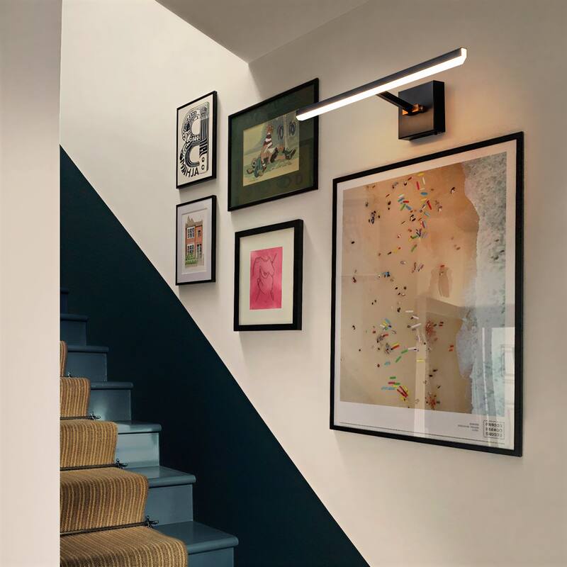 Modern Dimmable LED Wall Sconce Bathroom Vanity Light with 3-CCT Selectable Light - Black