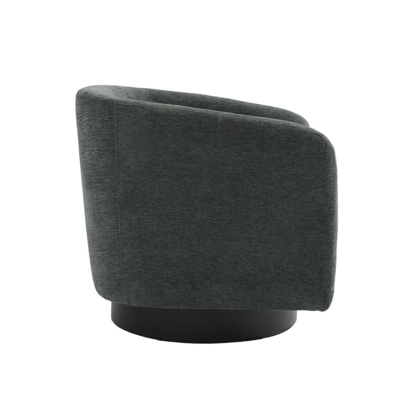 Modern Soft Upholstered Chenille Swivel Barrel Chair