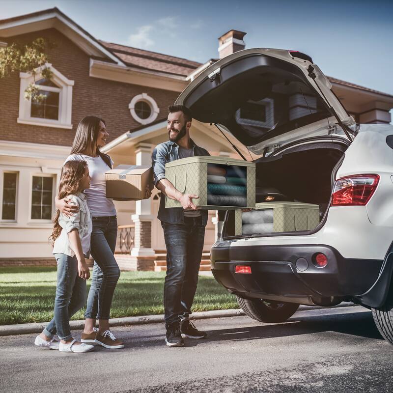 Sorbus Foldable Storage Bag Organizers, Large Clear Window & Carry Handles, Great for Clothes, Blankets, and More