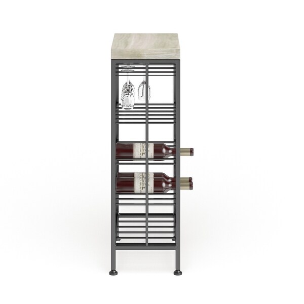 Iron/ Wood Industrial 36-inch Wine Rack - 19 x 11 x 36 - Bed Bath