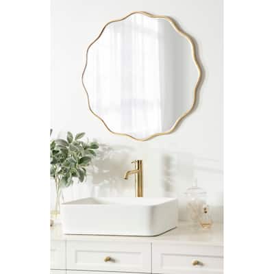 Kate and Laurel Viona Round Scalloped Mirror