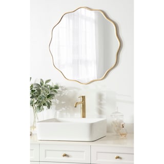 Kate and Laurel Viona Round Scalloped Mirror