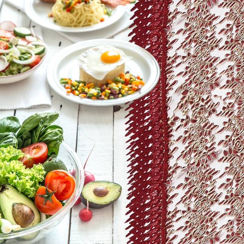 Shop LC Polyester Table Runner with Lace Mothers Day Gifts for Mom