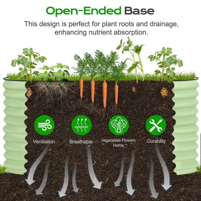 Aoodor 2 in 1 Modular Aluzinc Metal Raised Garden Bed 63''(L) x32''(W) x32''(H) - 63''(L) x32''(W) x32''(H)