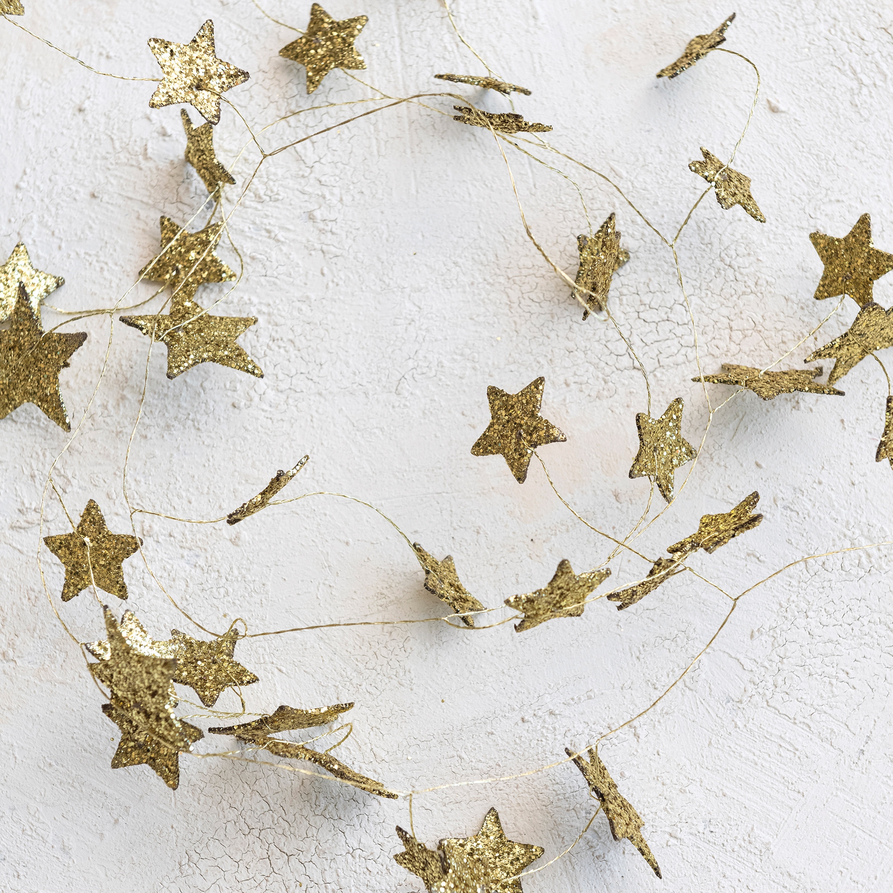 Decorative Glitter Paper Star Garland