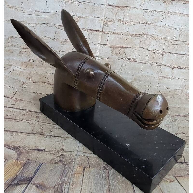 Pablo Pico Donkey Bronze Statue Sculpture Figure On Marble Base 10 Inches X 18 Inches