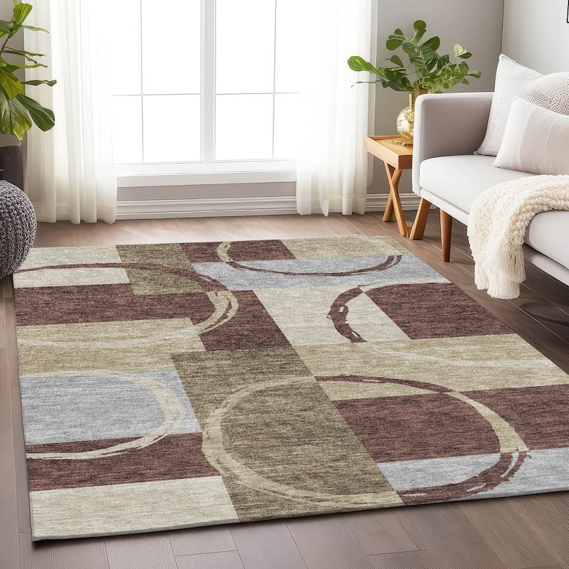 Premium Washable Super Soft Modern Casual Mayfield Rug - Brown - 8' x 10'