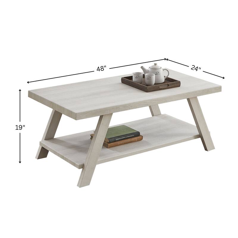 Roundhill Furniture The Gray Barn Cedar Ridge Contemporary Replicated Wood Shelf Coffee Table