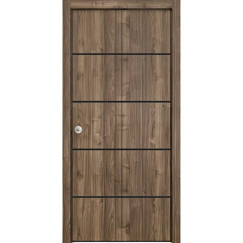Bi-fold Doors 36 x 80 Planum 0015 Walnut with Sturdy Tracks - 60" x 84" ( 2* 30x84)