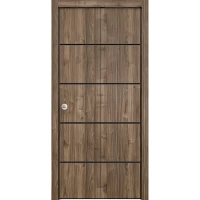 Bi-fold Doors 36 x 80 Planum 0015 Walnut with Sturdy Tracks