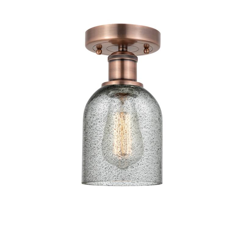 Innovations Lighting Edison Caledonia - 1 Light 5" Semi-Flush Mount - Charcoal/Antique Copper