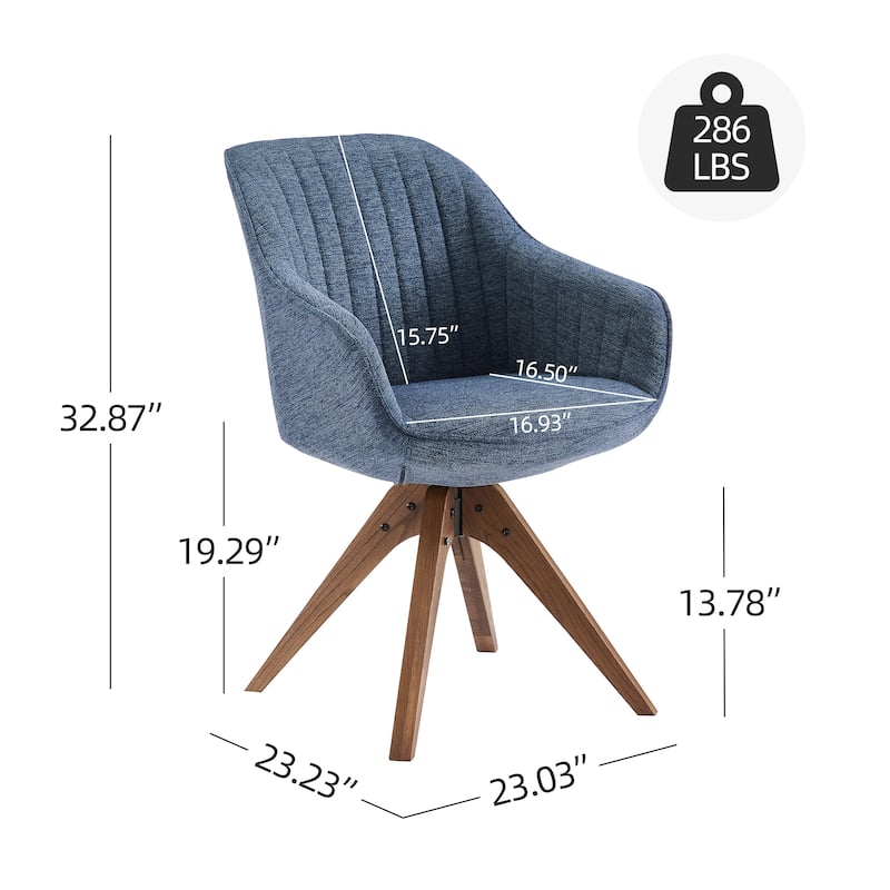 Art Leon Classical Swivel Office Accent Chair with Wood Legs