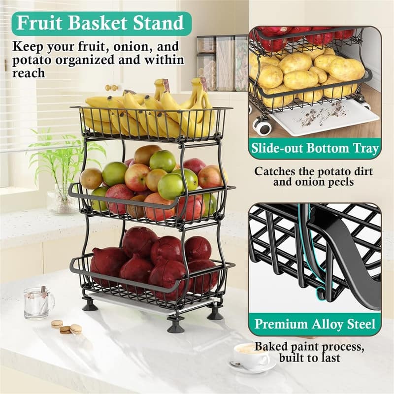 5Tier Kitchen Organizers and Storage Cart on Wheels