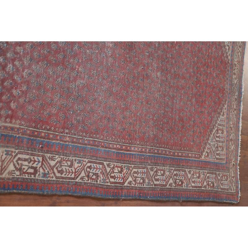 Hand Knotted Oriental 100% Wool Carpet Traditional All-Over Red Botemir Area Rug - 6' 5'' X 4' 1''