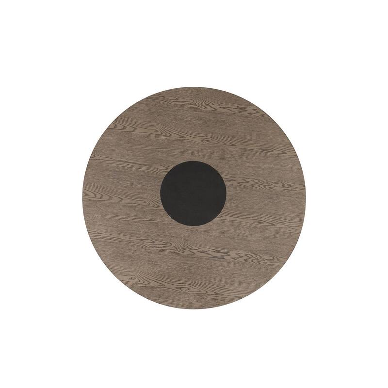 5pc Dark Walnut Finish Dining Set Round Table and Chairs