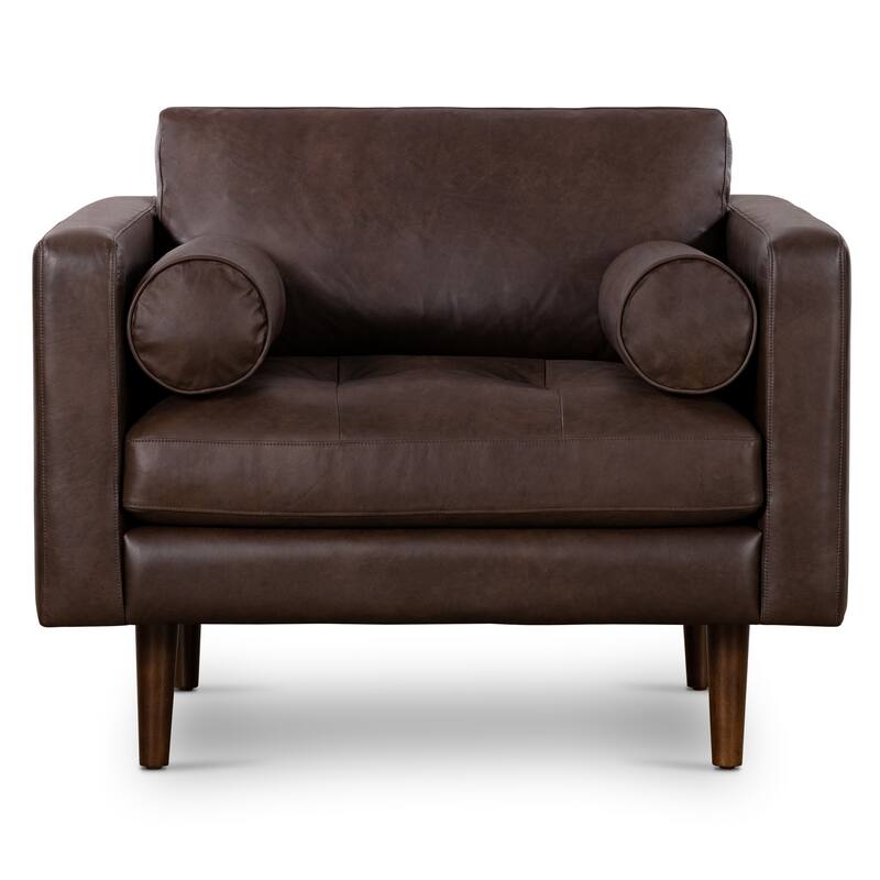 Poly & Bark Napa Lounge Chair (Set of 2) - Full Grain Genuine Italian Leather