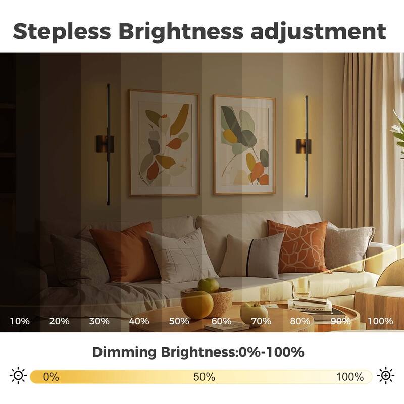 YANSUN Black Wall Sconce,Remote Control,Indoor Wall Lighting - N/A