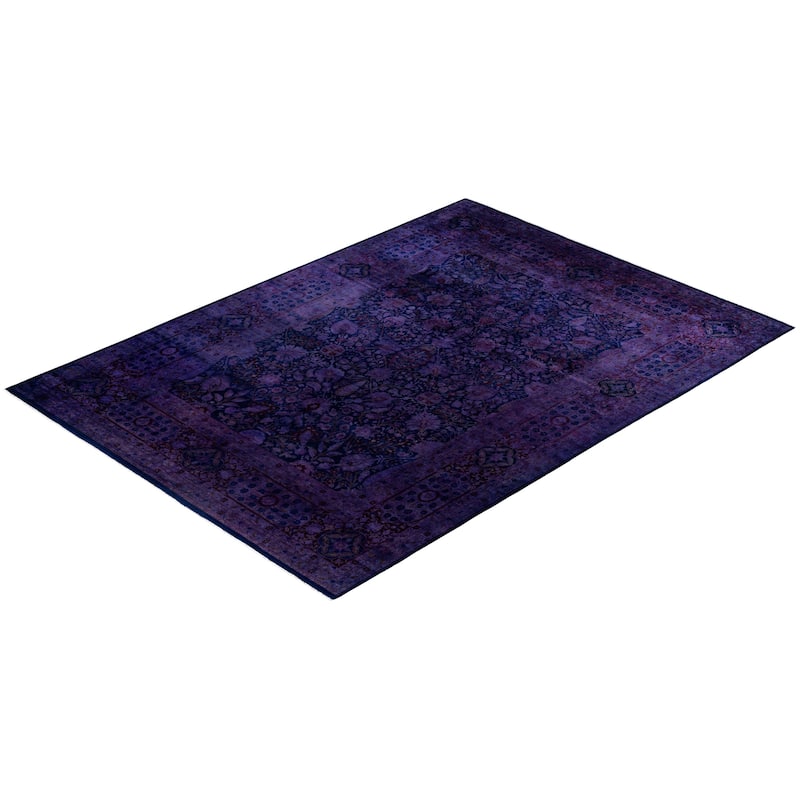Overdyed One-of-a-Kind Hand-Knotted Area Rug - Purple - 9' 1" x 12' 5"