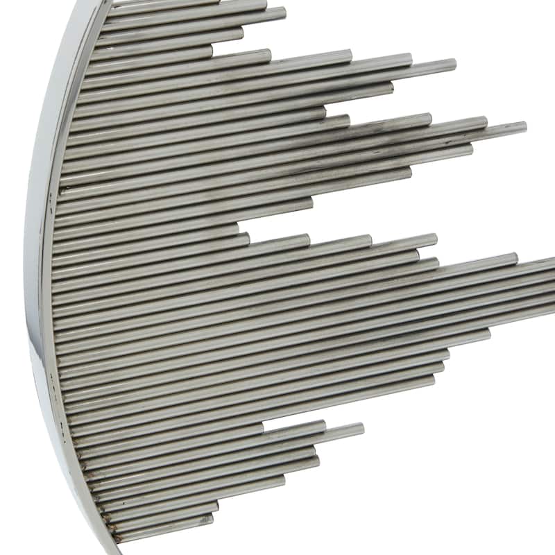 Black Stainless Steel Metal Geometric Decorative Sculpture with Stand - 19 x 4 x 23