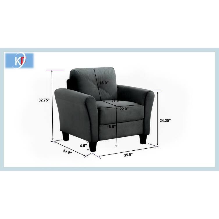 Velvet 1-Seater Sectional Sofa with Memory Foam Cushions