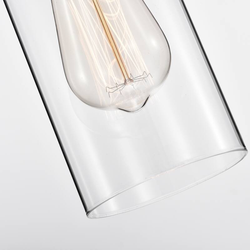 Pendant Light Matte Satin Nickel 1-Light Metal & Cylinder Glass Shade