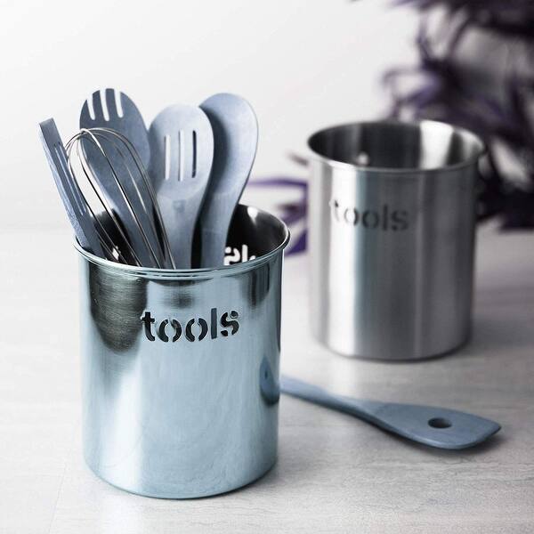 Shop Stainless Steel Kitchen Utensil Holder Crock Organizer