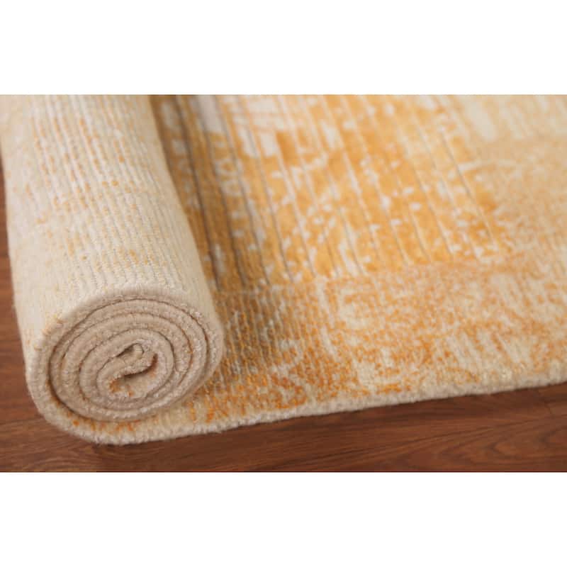 Stripe / Abstract Modern Accent Rug Handmade Wool Carpet - 2'8"x 4'10"