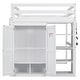 preview thumbnail 5 of 8, Wood Full Size Loft Bed with Built-in Wardrobe and Storage Shelves, Led light