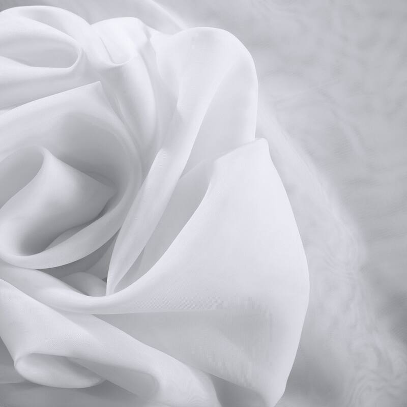 Exclusive Fabrics Extra Wide White Voile Sheer Curtain Panel (1 Panel ...