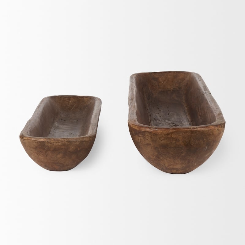 Athena Light Brown Reclaimed Wood Trays (Set of 2)