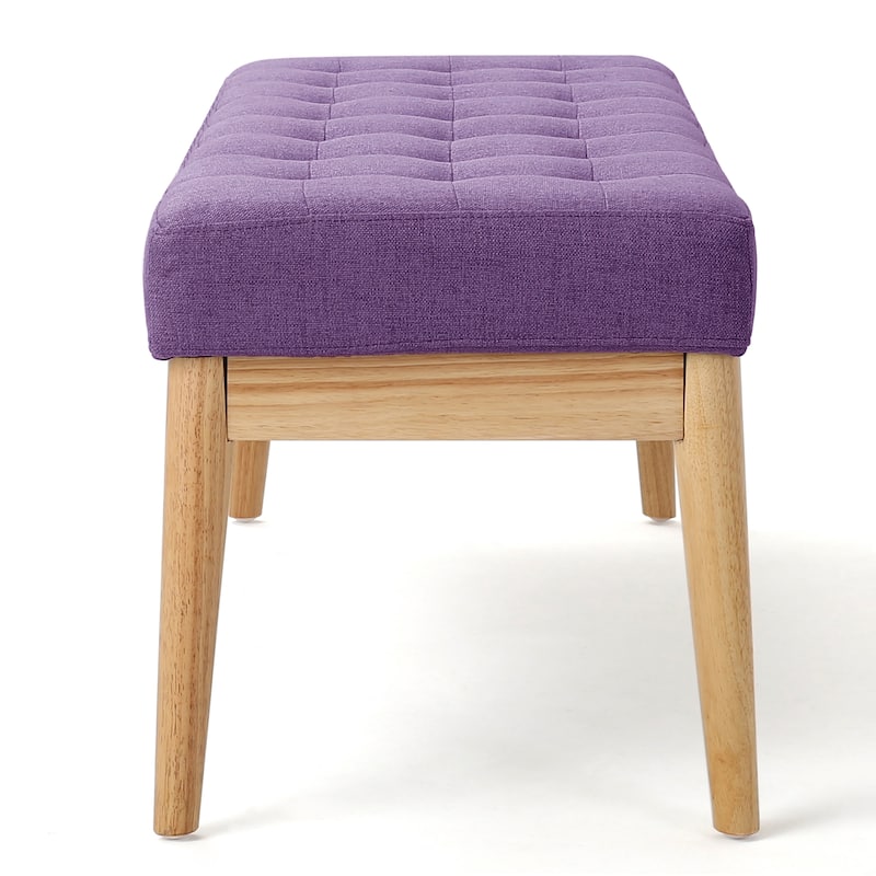 Saxon Mid-century Tufted Fabric Ottoman Bench by Christopher Knight Home - 43.00 L x 15.75 W x 17.00 H