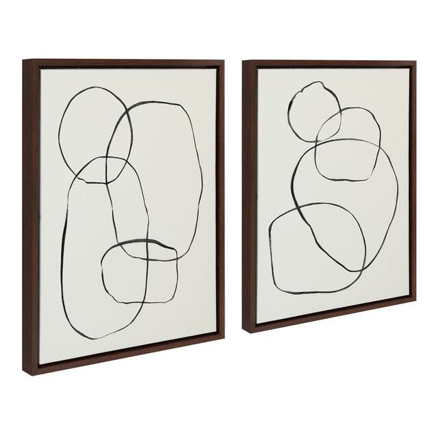 Kate and Laurel Sylvie Modern Circles Framed Canvas Set by Teju Reval