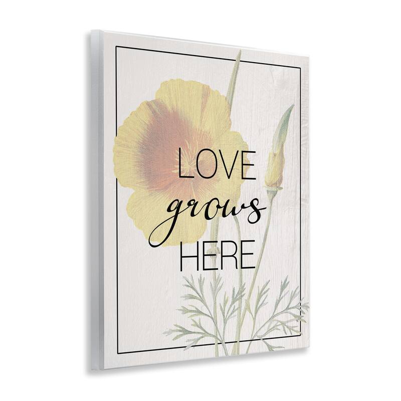 Stupell Vintage Love Grows Here Wall Plaque Art Design By Lil' Rue