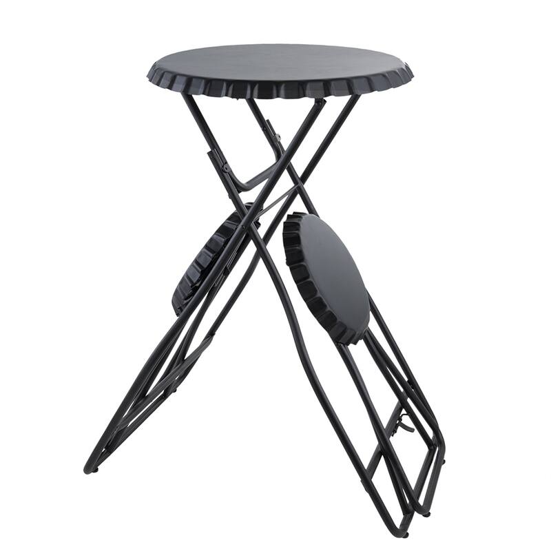 GDFStudio - Mason Multi-Use Foldable Side Table and Seating Set with Sleek Industrial Style