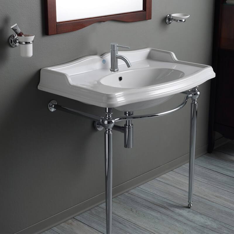 Britannia Large Rectangular Sink Console with Front Towel Bar