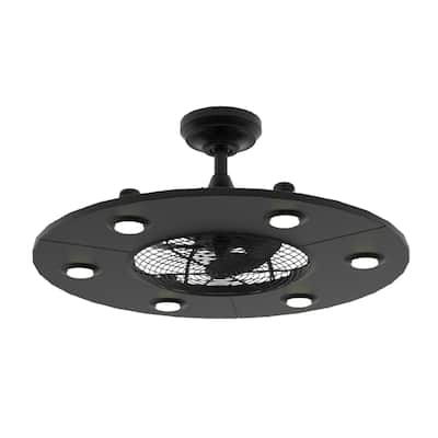 Dex 12-in Black Fandelier Ceiling Fan With LED Lights and Remote