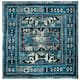 SAFAVIEH Vintage Hamadan Gody Oriental Distressed Rug - 8' x 8' Square - Light Blue/Black