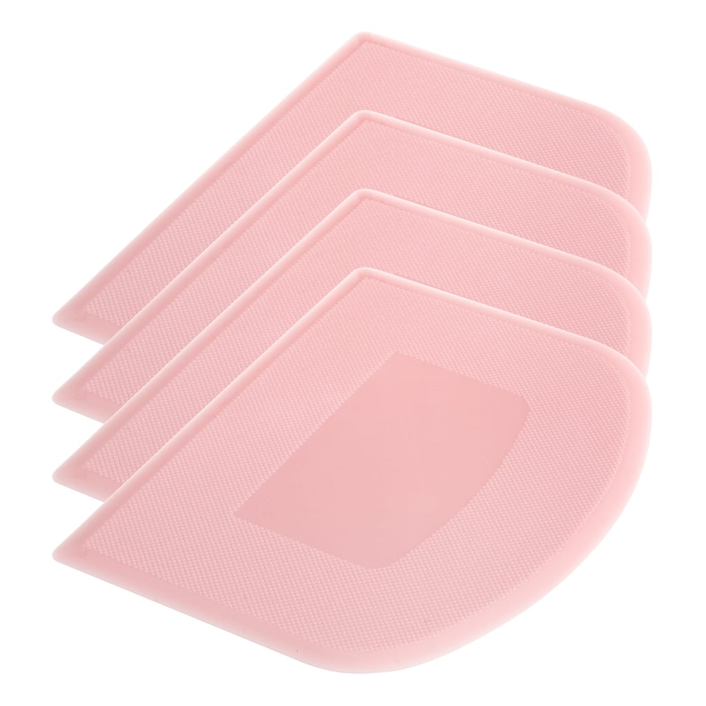 4Pcs Plastic Cake Scraper Dough Cutter for Kitchen, Pink