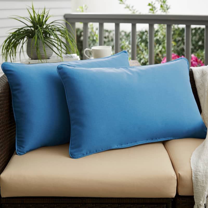 Light Blue Indoor/ Outdoor Pillow Set - 14 in x 24 in