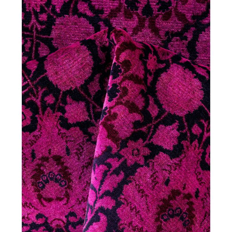 Overdyed One-of-a-Kind Hand-Knotted Area Rug - Purple - 7' 1" x 7' 1"