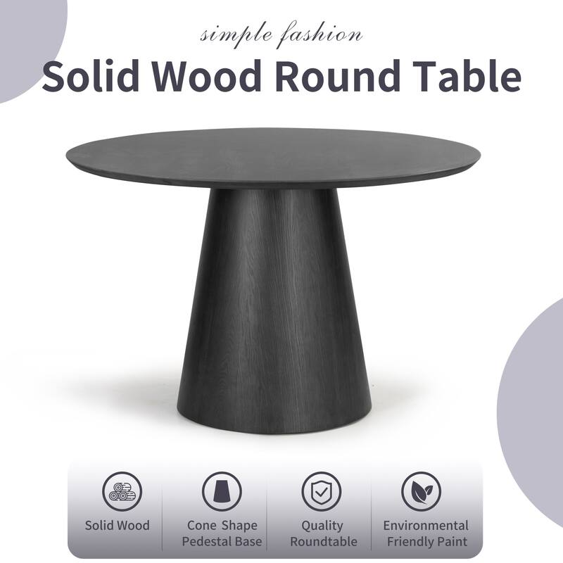 Blake Black Wash Round Wood Dining Table