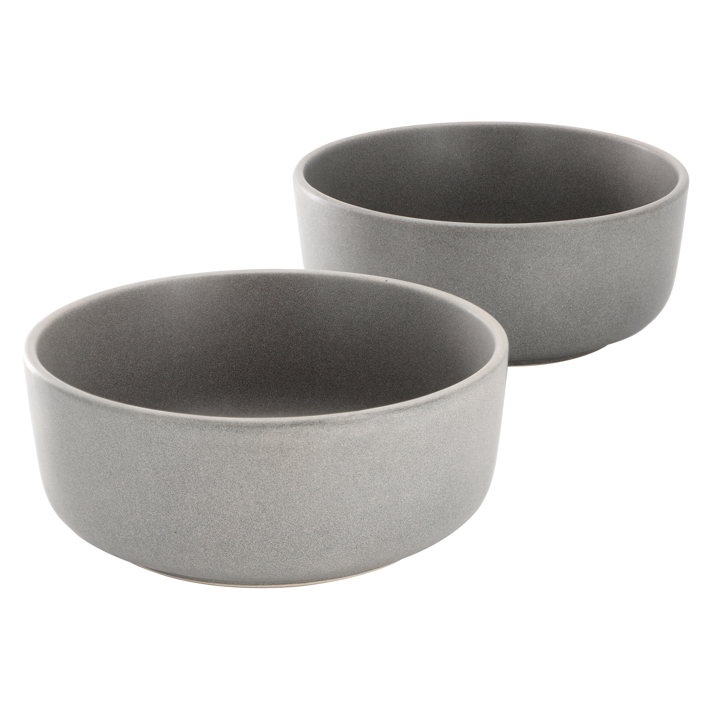 Soho Lounge Set of 2, 6 Inch Stoneware Cereal Bowl Gray