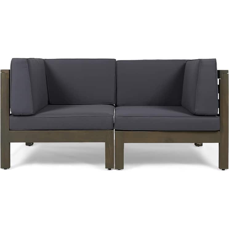 Roomfitters Outdoor 2-Piece Loveseat Set with Acacia Wood Frame and Weather-Resistant Cushions