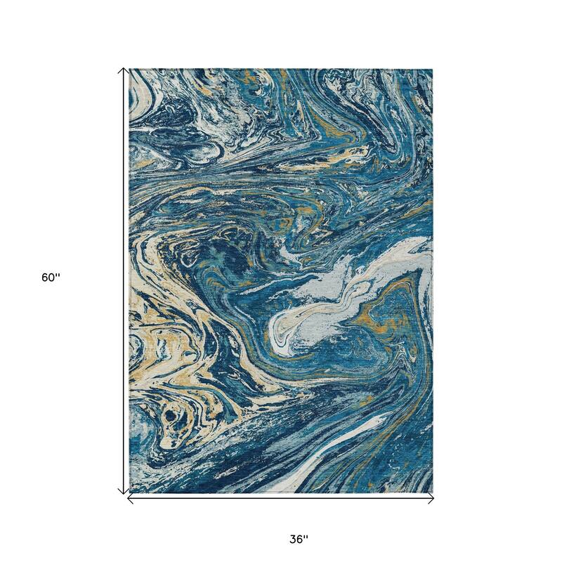 HomeRoots Abstract Transitional Rectangle Outdoor Rug