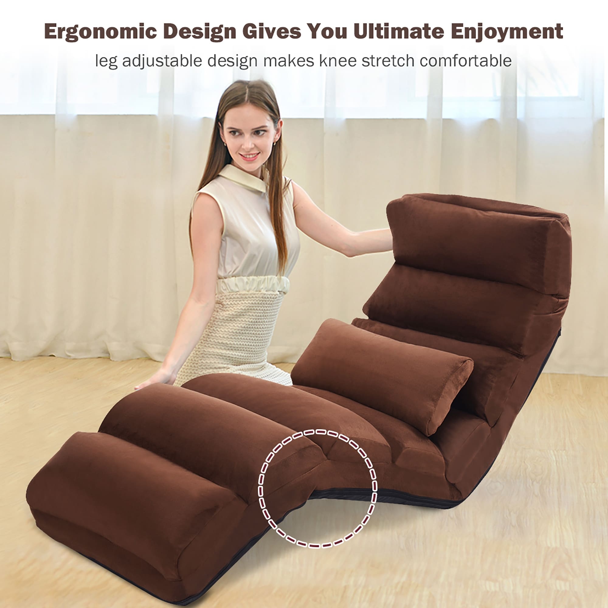 Costway folding best sale lazy sofa chair