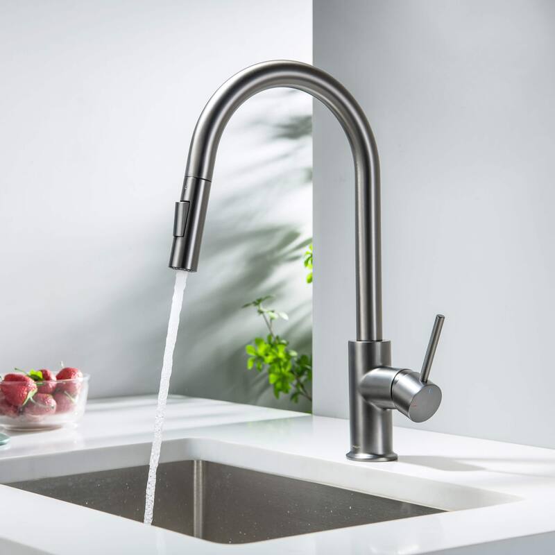 Circular Single Handle Pull Down Kitchen Faucet