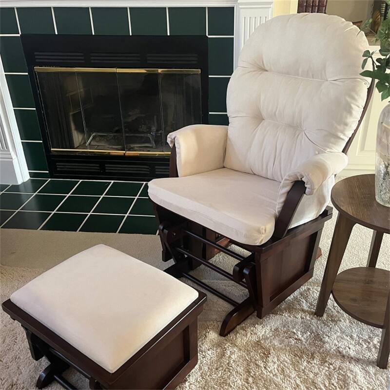 Fabric Rocking Glider Chair with Ottoman and Storage - 27" W x 31.5" D x 40.5" H