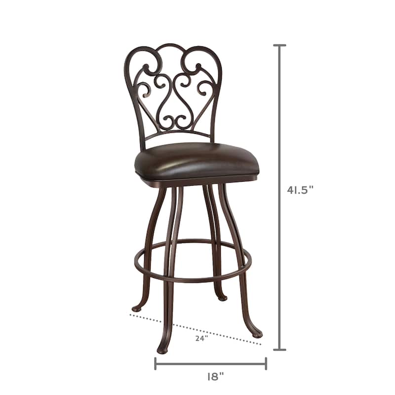 Tempo Furniture Valencia Swivel 26" Counterstool/30" Barstool Sun Bronze Finish & Dark Brown Polyurethane by Furnish Theory