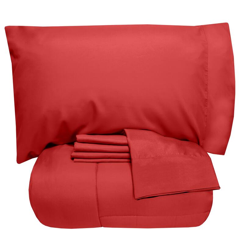 Sweet Home Collection Luxury Solid Bed-In-a-Bag with Sheet Set