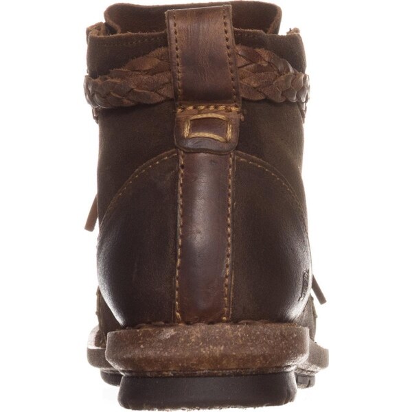 Born Temple Braided Ankle Boots, Rust 